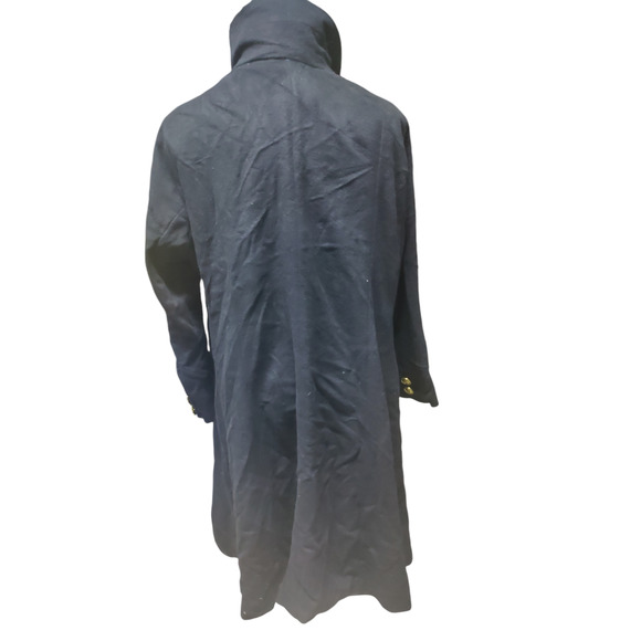 Jessica London size 12 long black wool coat with satin lining high neck - Picture 2 of 5